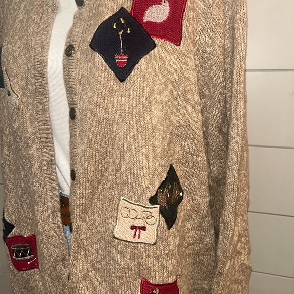 C.J. Banks Beige patchwork Knit Sweater - Picture 2 of 10